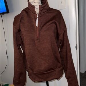 Brown Quarter-Zip Sweater